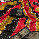 Multi Colored Soft Silk Foil Print Saree