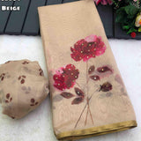 Designer Organza Floral Print Saree