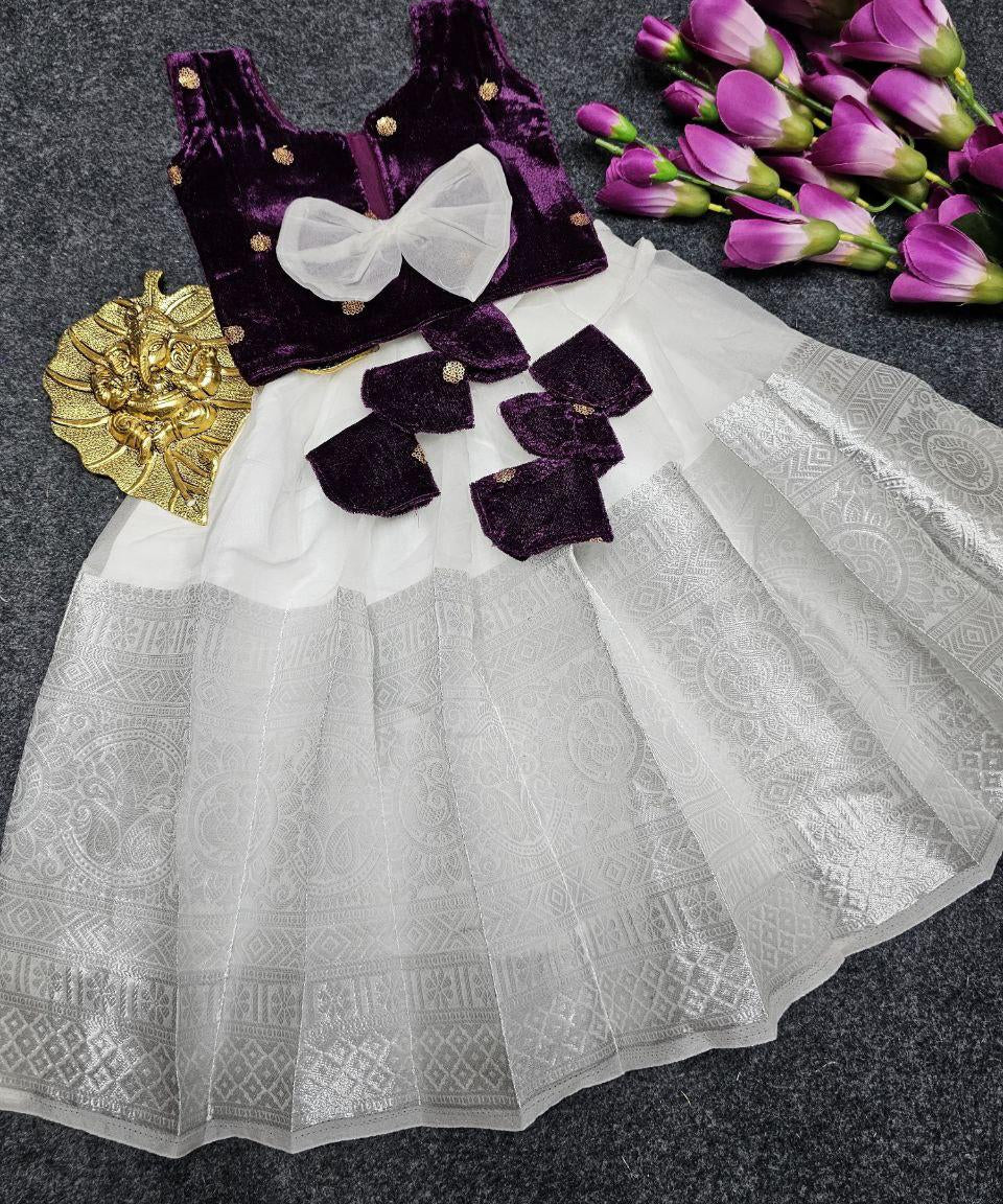 Festive Nylon Silk Kids Lehenga