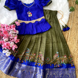 Kids Heavy Pattu Silk Lehenga