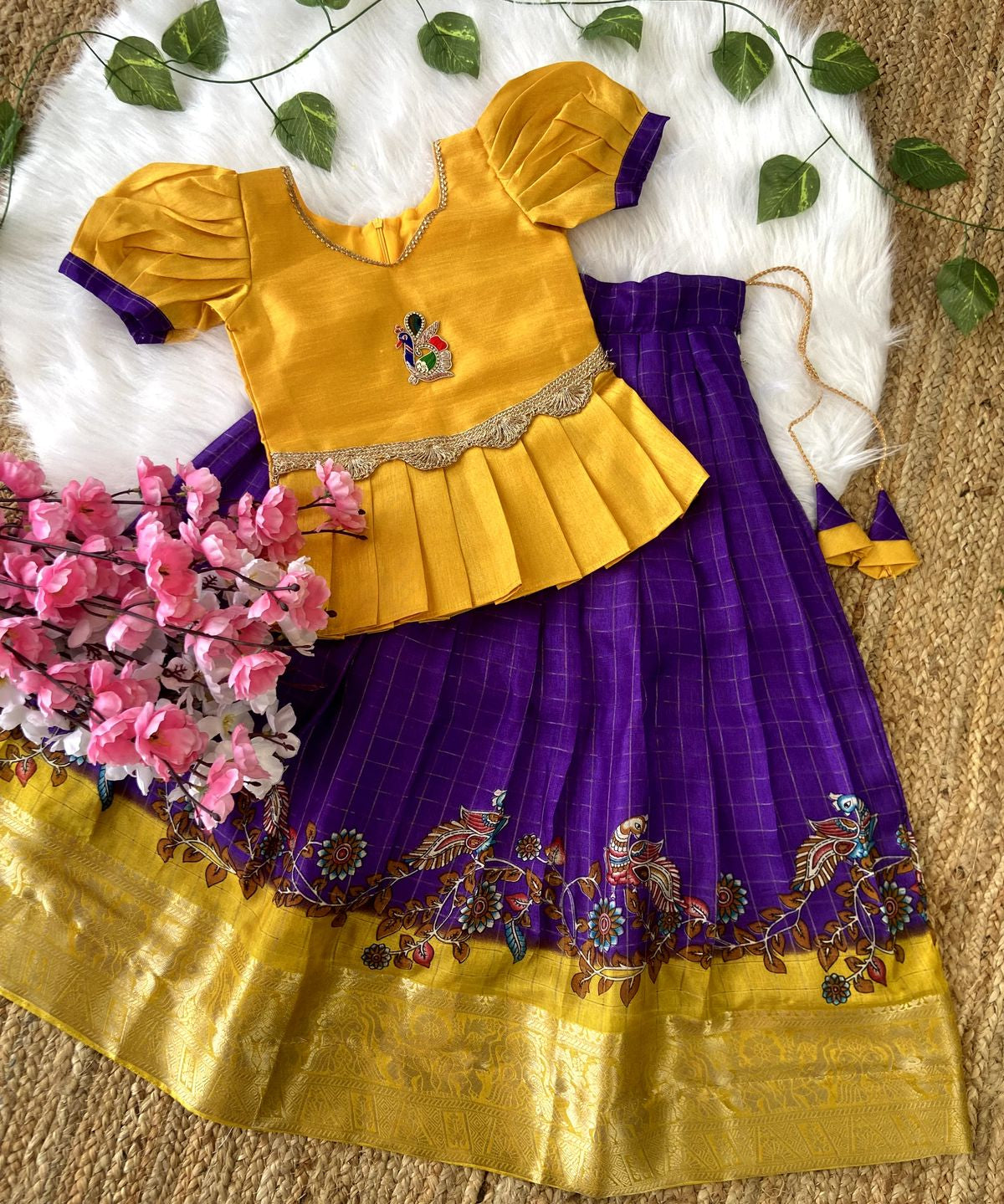 Kids Heavy Pattu Silk Lehenga