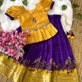Kids Heavy Pattu Silk Lehenga