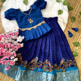 Kids Heavy Pattu Silk Lehenga