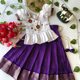 Kids Traditional Dola Silk Lehenga