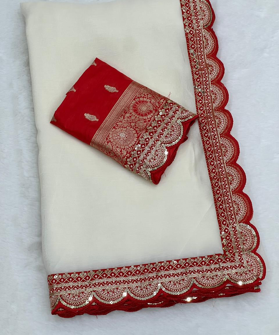 partywear dola silk saree