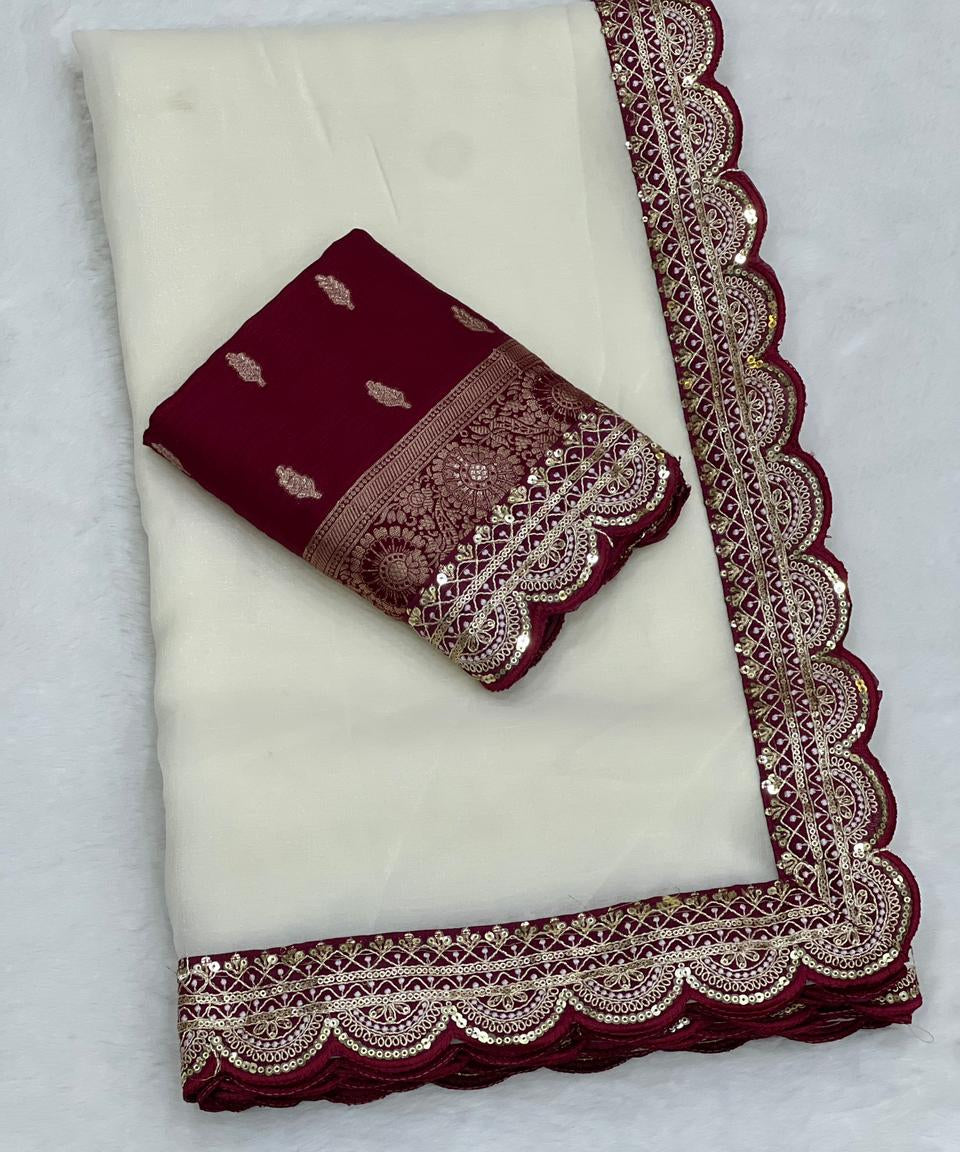 partywear dola silk saree