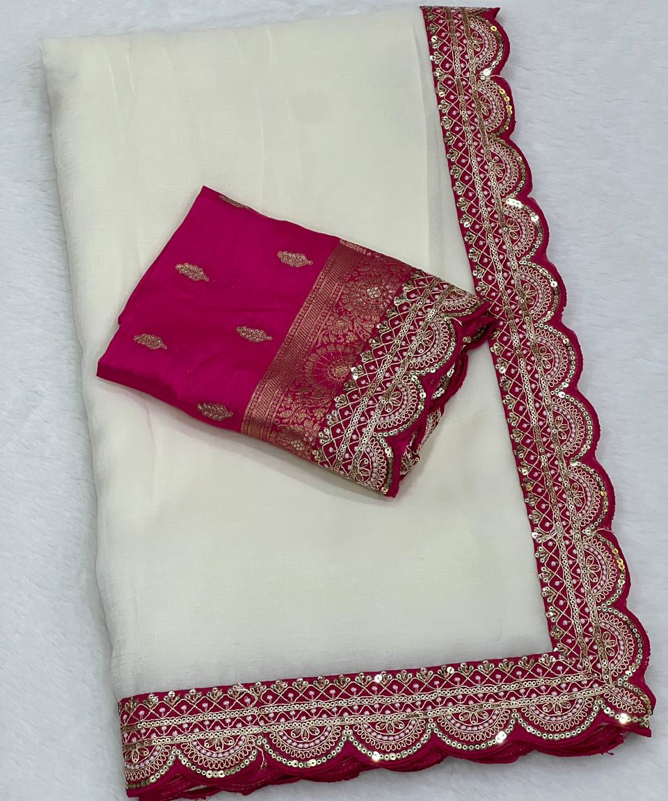 partywear dola silk saree