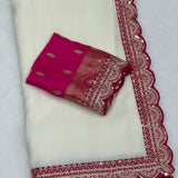 partywear dola silk saree