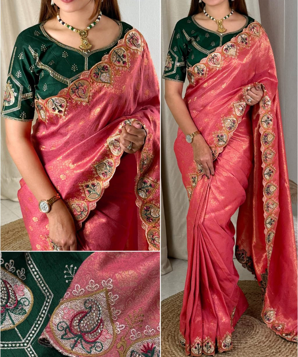 vanshika viscose satin silk saree