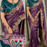 vanshika viscose satin silk saree