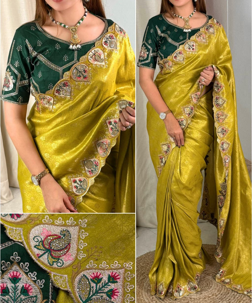 vanshika viscose satin silk saree