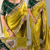 vanshika viscose satin silk saree