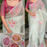 mahira organza saree