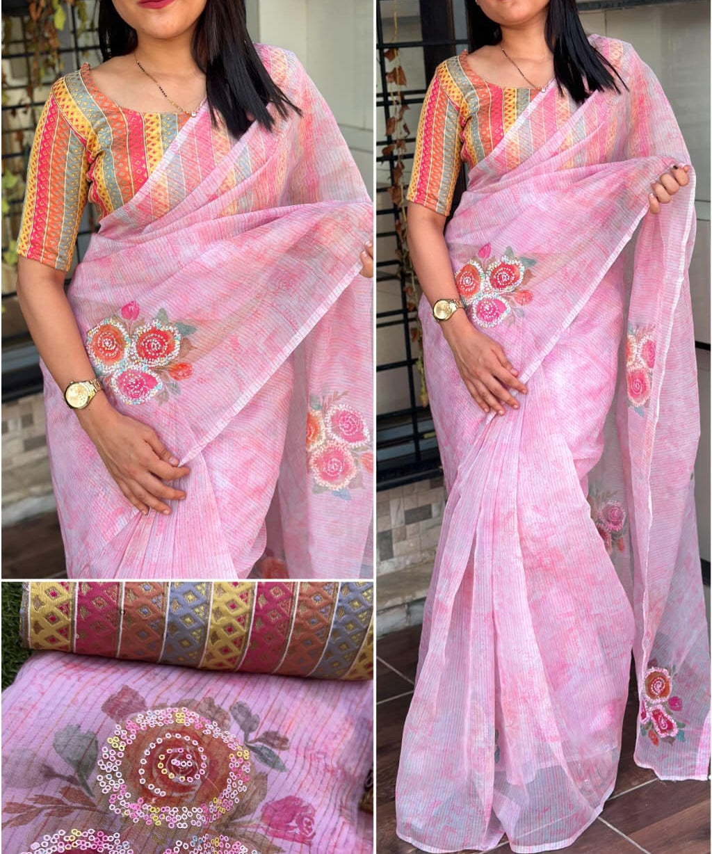mahira organza saree