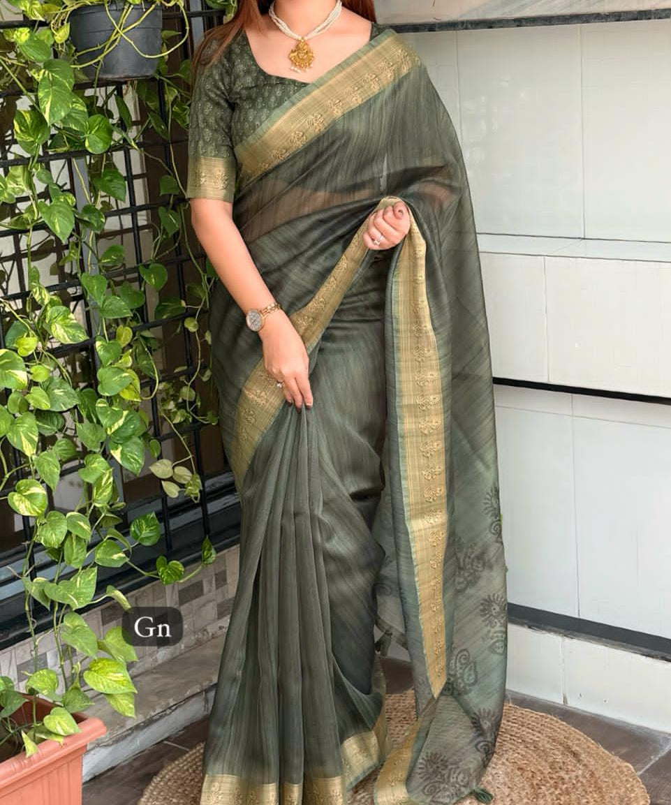 prena glass cotton saree