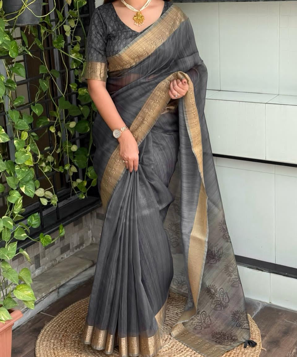 prena glass cotton saree