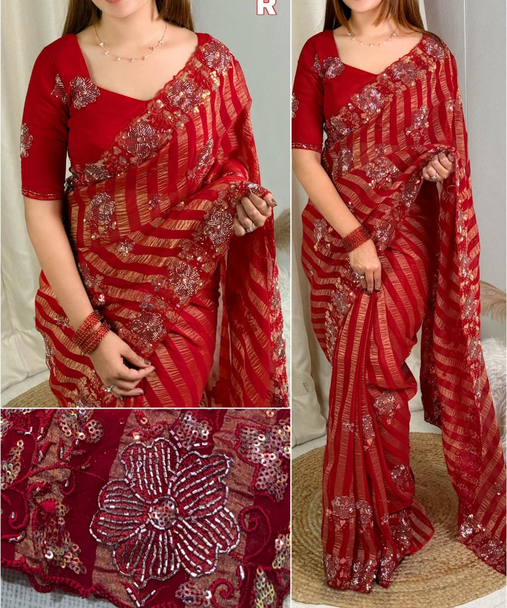 yasmin partywear chiffon sareee