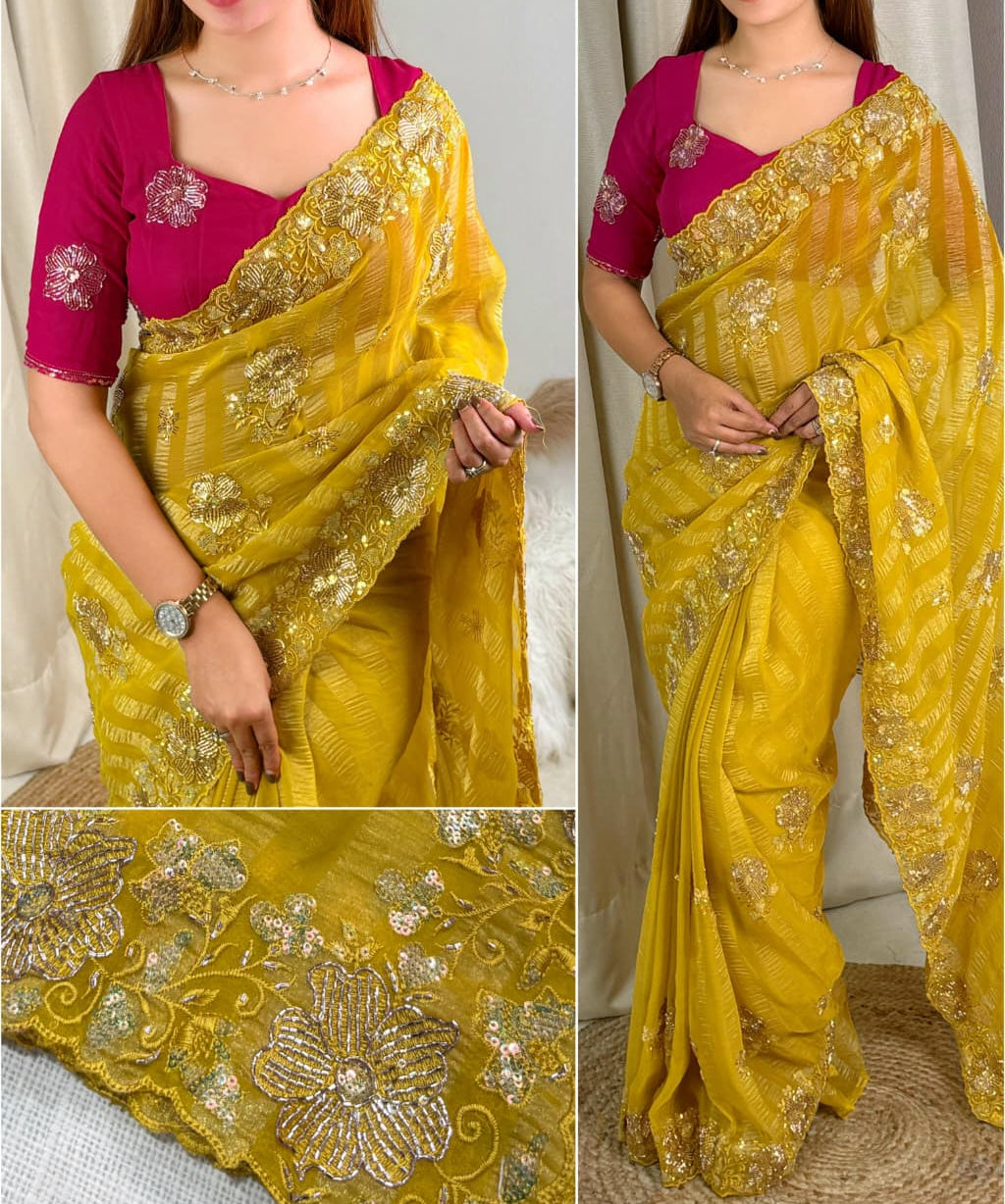 yasmin partywear chiffon sareee