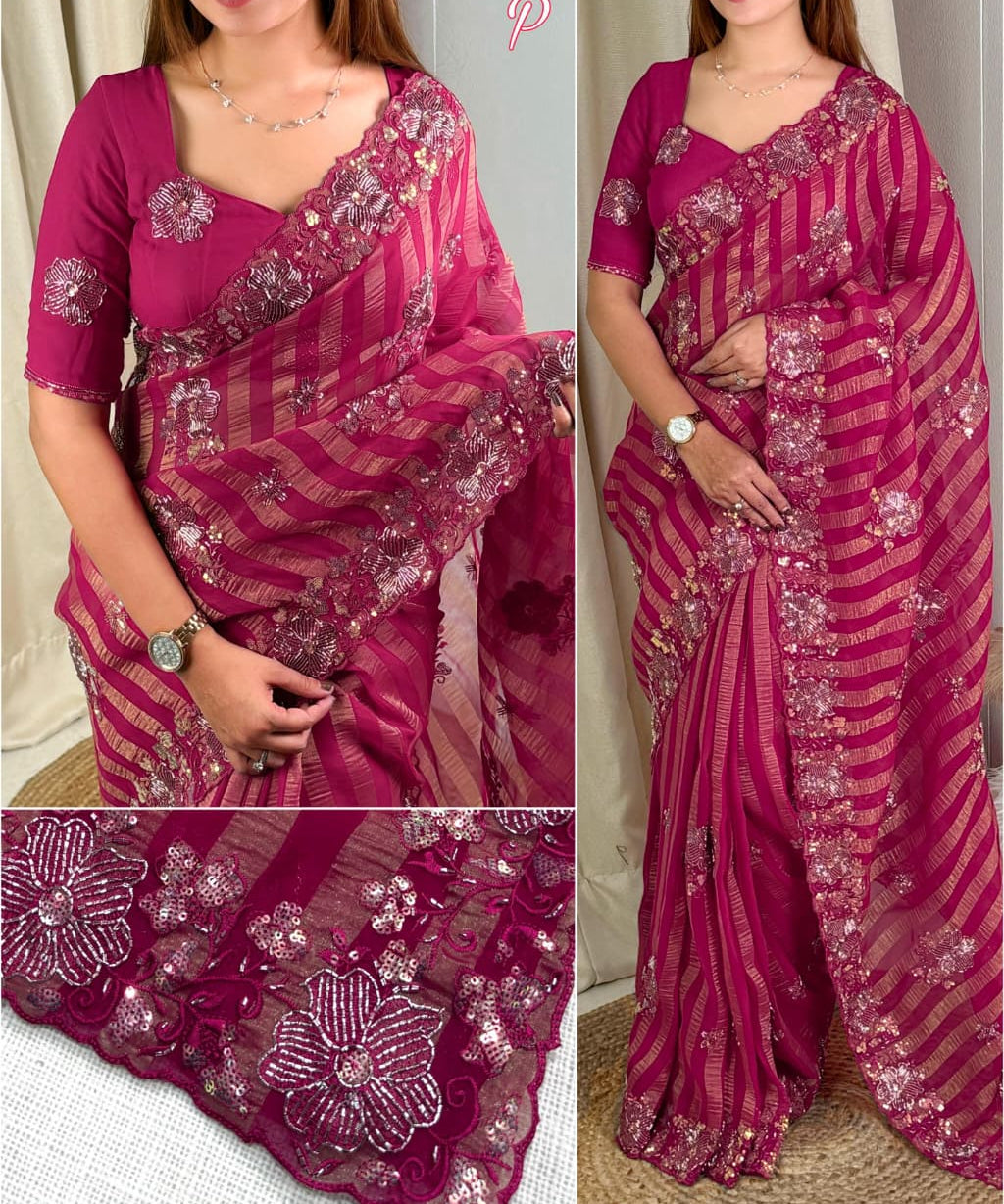 yasmin partywear chiffon sareee