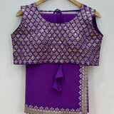 Violet Faux Georgette Saree