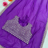 Violet Faux Georgette Saree
