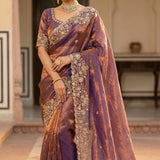 Shiny Bridal Space Silk Saree