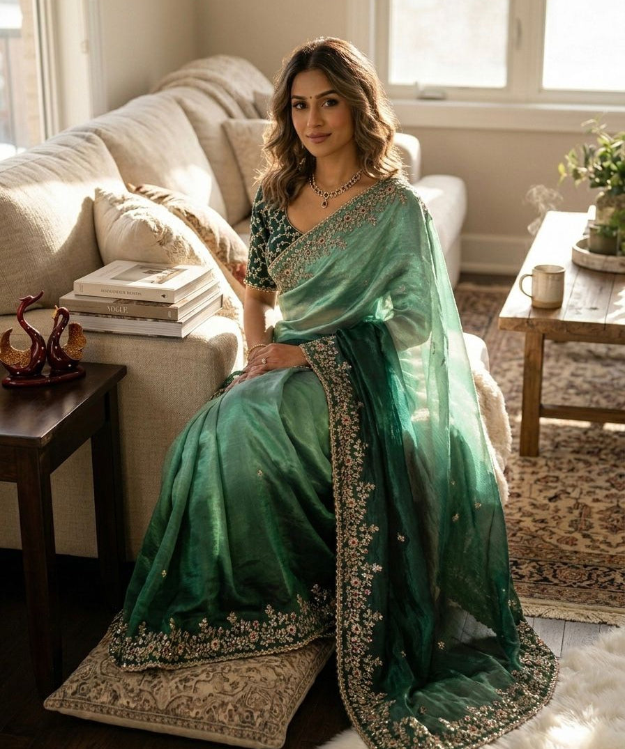 Boutique Shaded Chiffon Saree