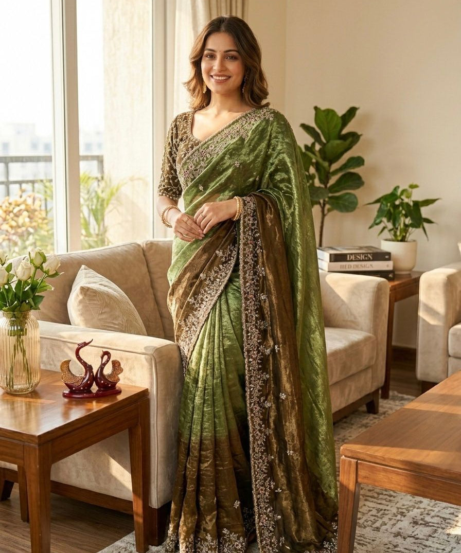 Boutique Shaded Chiffon Saree
