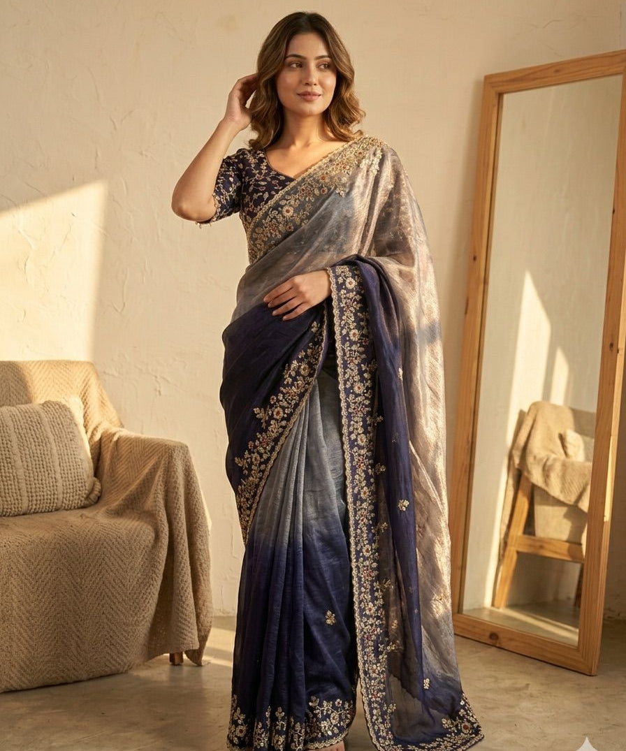 Boutique Shaded Chiffon Saree