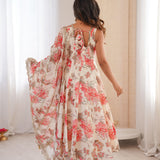 Stylish Charm Floral Print Gown