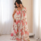 Stylish Charm Floral Print Gown