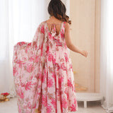 Stylish Charm Floral Print Gown