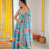 Stylish Charm Floral Print Gown