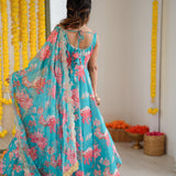 Stylish Charm Floral Print Gown
