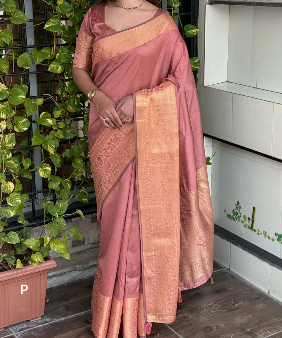 Sindhu Solid Zari Weaving Saree
