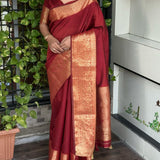 Sindhu Solid Zari Weaving Saree