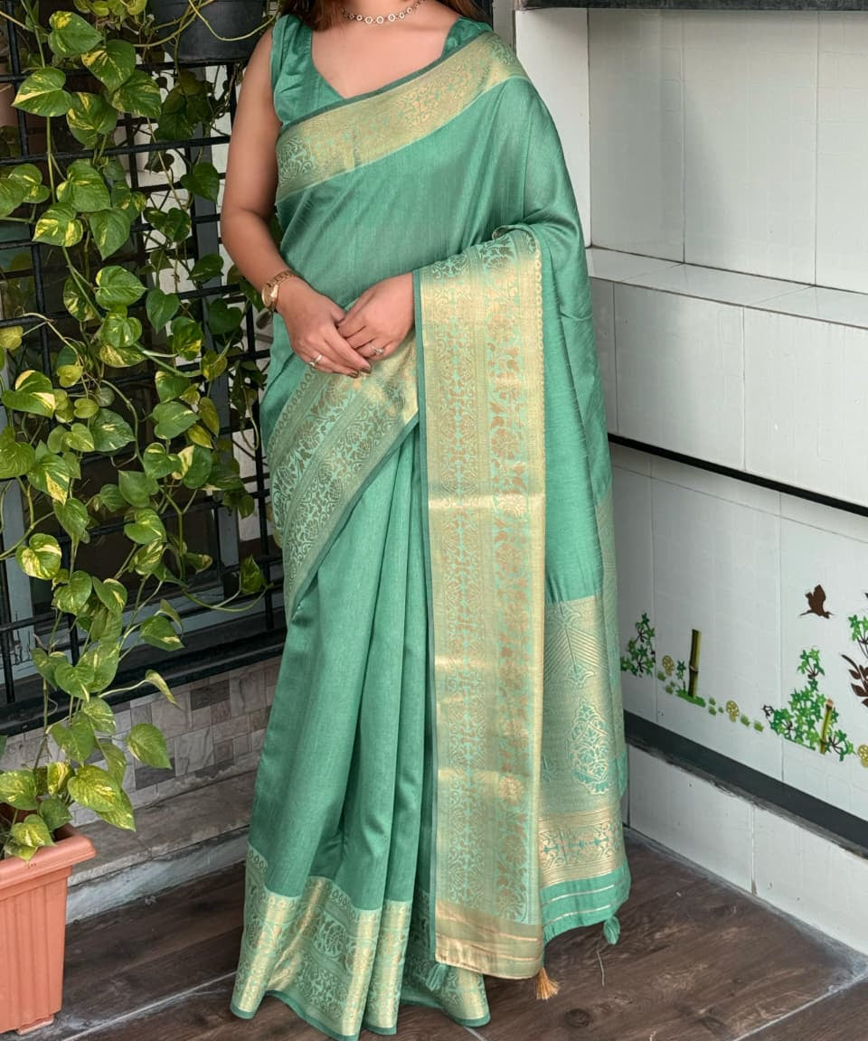 Sindhu Solid Zari Weaving Saree