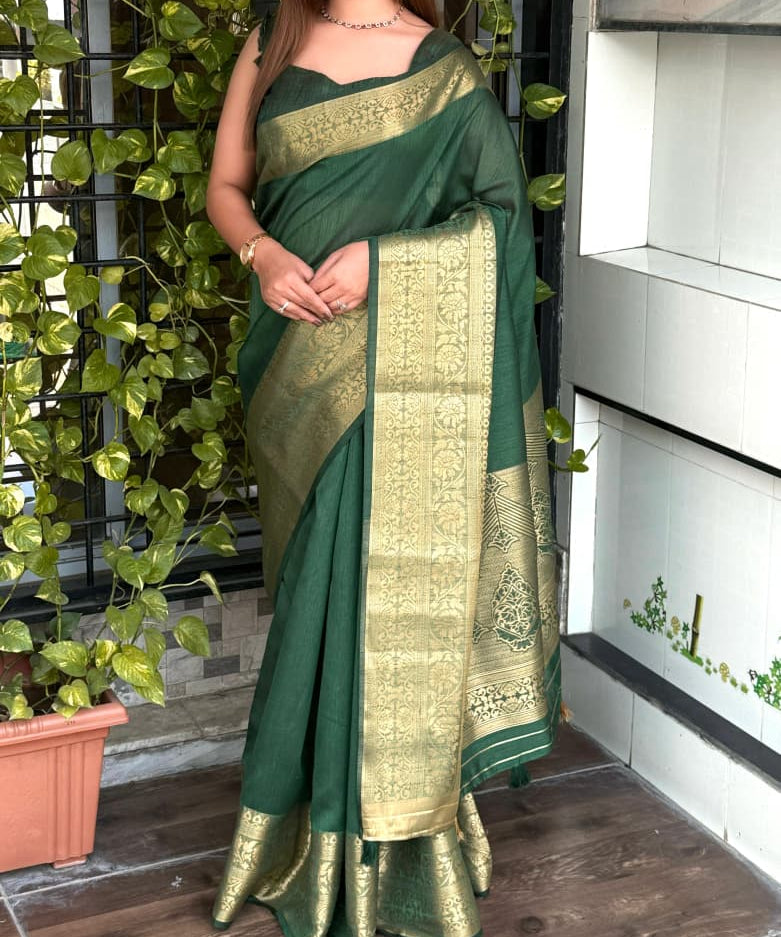 Sindhu Solid Zari Weaving Saree