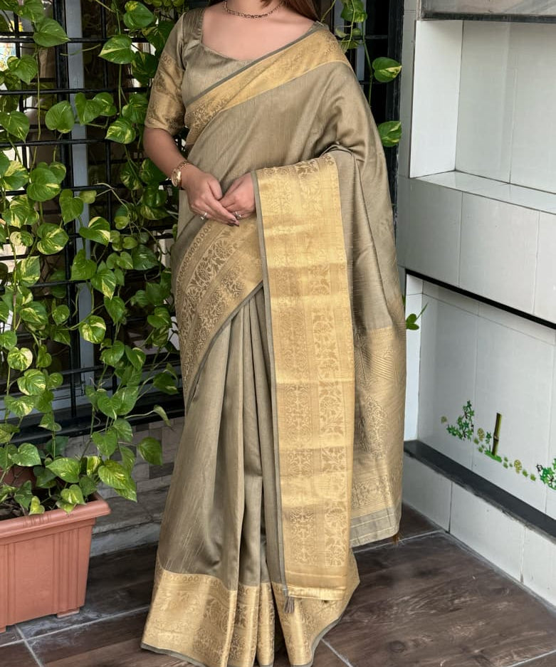 Sindhu Solid Zari Weaving Saree