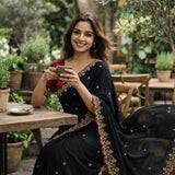 Traditional Georgette Embroidered Saree