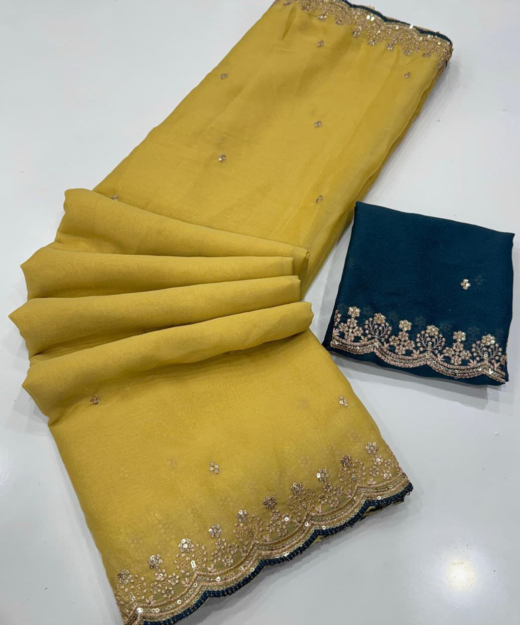 Traditional Georgette Embroidered Saree