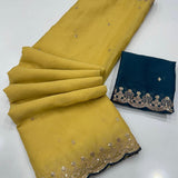 Traditional Georgette Embroidered Saree