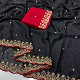Traditional Georgette Embroidered Saree