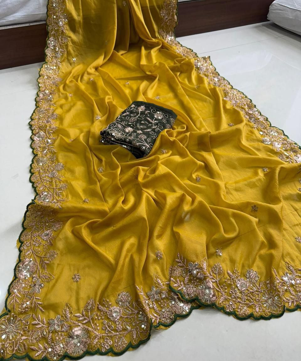 Wedding Georgette Embroidered Saree