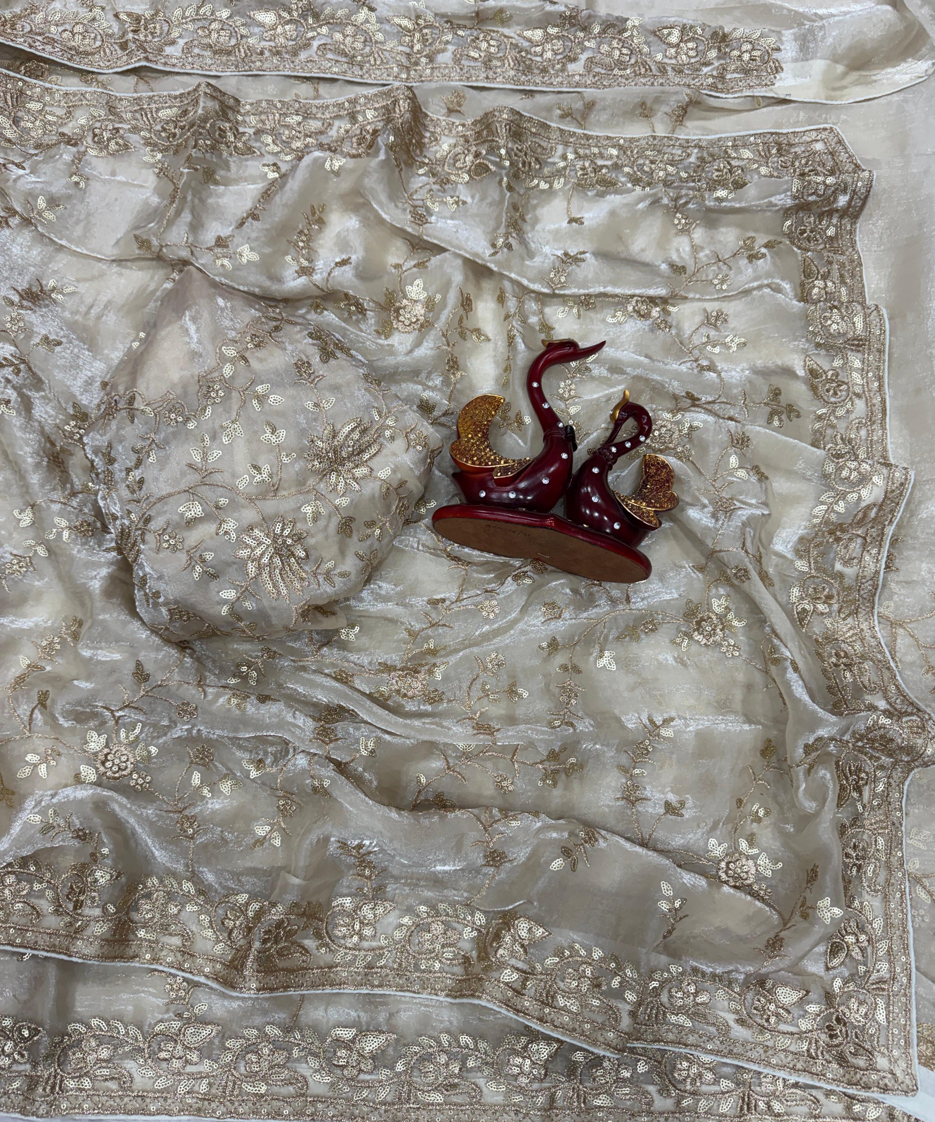 Heavy Designer Embroidered Silk Saree