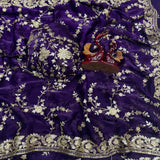 Heavy Designer Embroidered Silk Saree