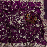 Heavy Designer Embroidered Silk Saree