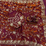 Heavy Designer Embroidered Silk Saree