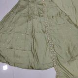 Pistachio Vichitra Silk Crop Top
