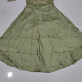 Pistachio Vichitra Silk Crop Top